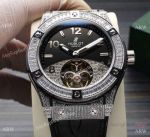 Replica Hublot Tourbillon Big Bang Watch Diamond-set Silver Case